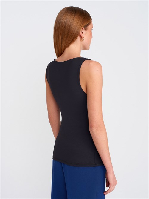 Wholesale Womens Black Basic Tank Top with Thick Straps