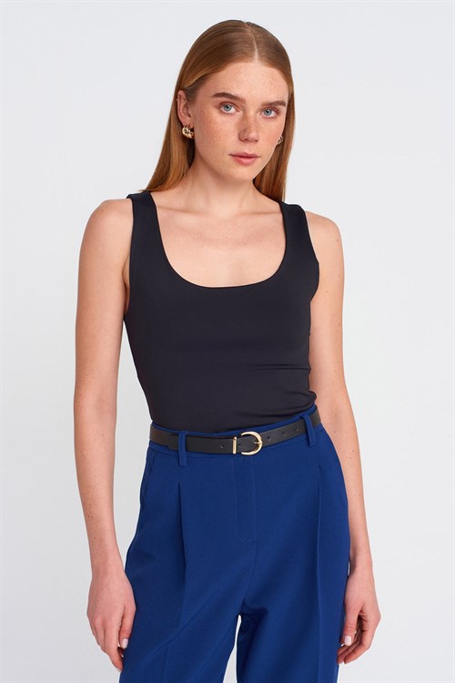 Wholesale Womens Black Basic Tank Top with Thick Straps