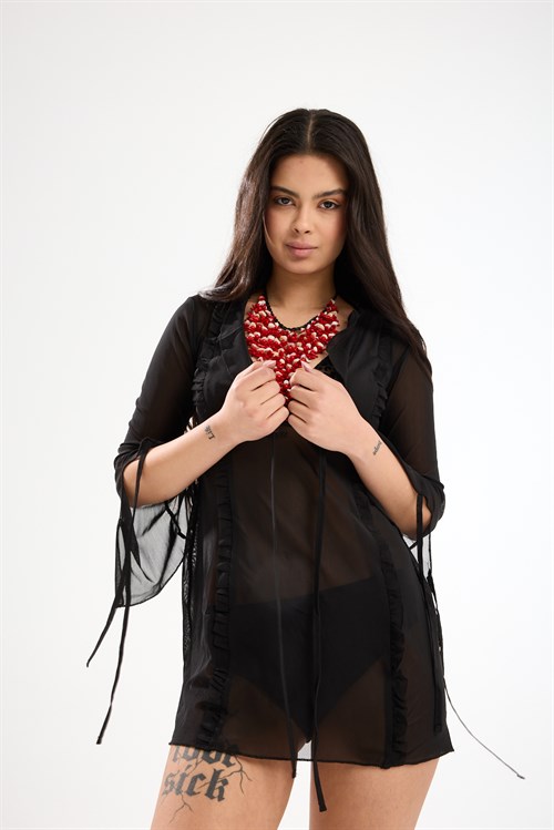 Wholesale Womens Black Beach Cover-Up Dress 