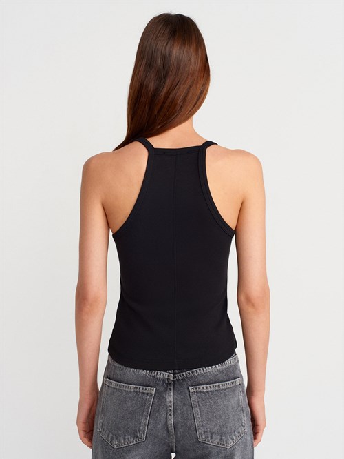 Wholesale Womens Black Button-Front Tank Top