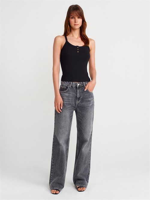 Wholesale Womens Black Button-Front Tank Top