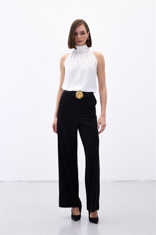 Wholesale Womens Black Crepe Trousers