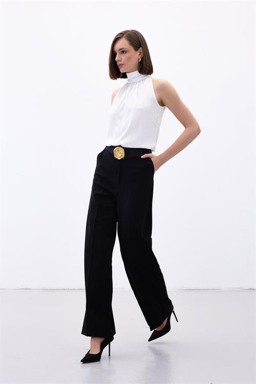 Wholesale Womens Black Crepe Trousers