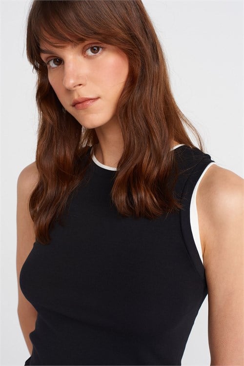 Wholesale Womens Black Double-Look Tank Top
