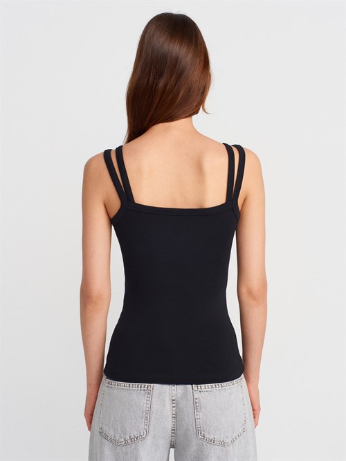 Wholesale Womens Black Double Straps Tank Top