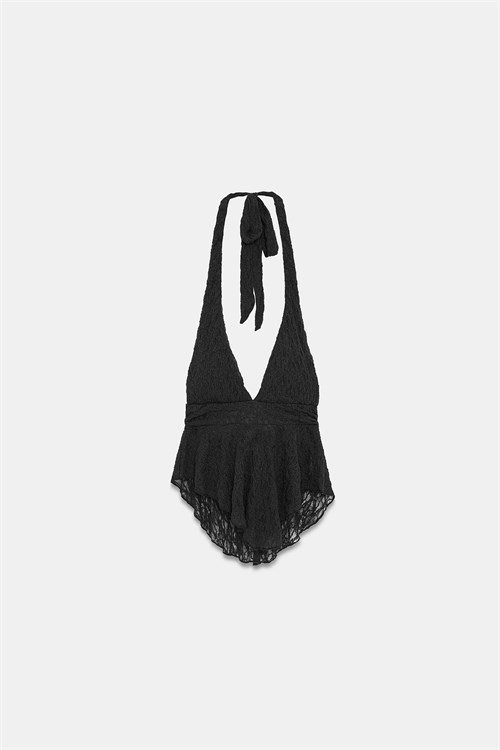 Wholesale Womens Black Lace Halter Top