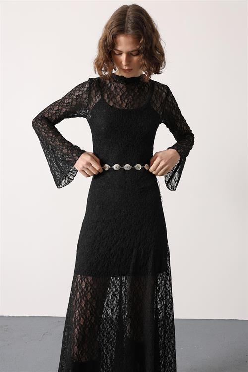 Wholesale Womens Black Lace Maxi Dress