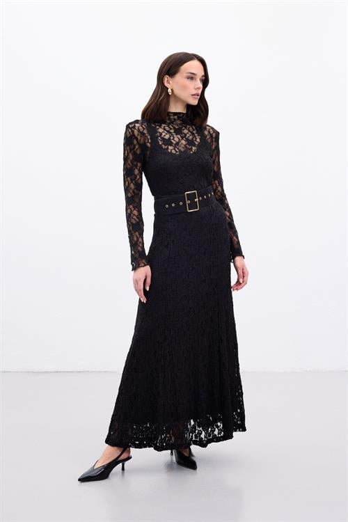 Wholesale Womens Black Lace Maxi Skirt