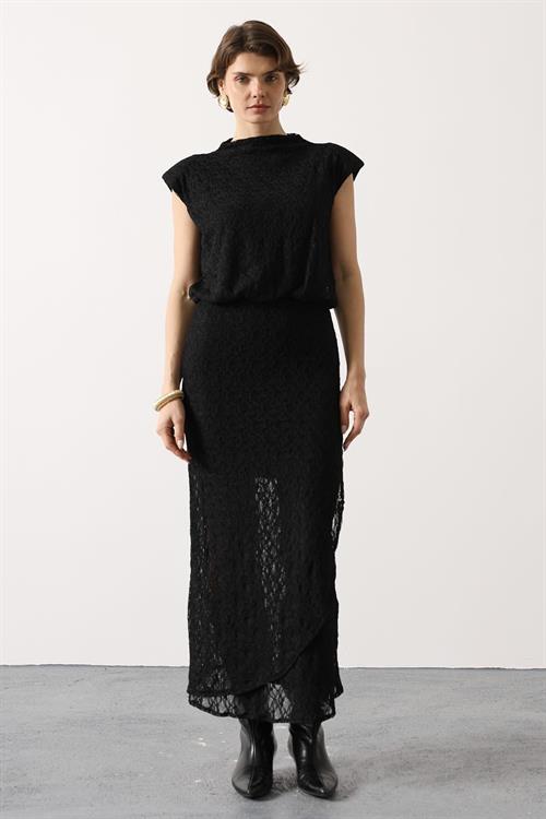 Wholesale Womens Black Lace Sleeveless Dress
