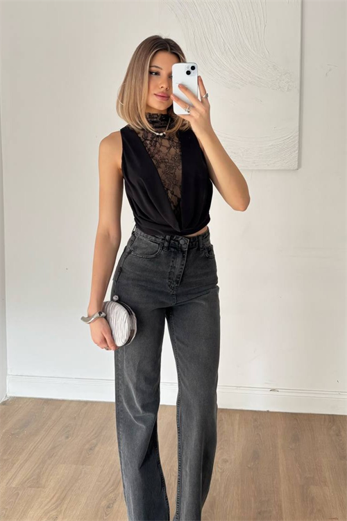 Wholesale Womens Black Lace Sleeveless Blouse