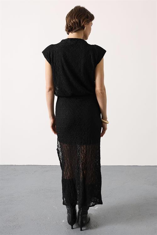 Wholesale Womens Black Lace Sleeveless Dress