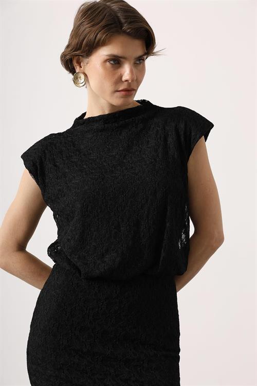 Wholesale Womens Black Lace Sleeveless Dress