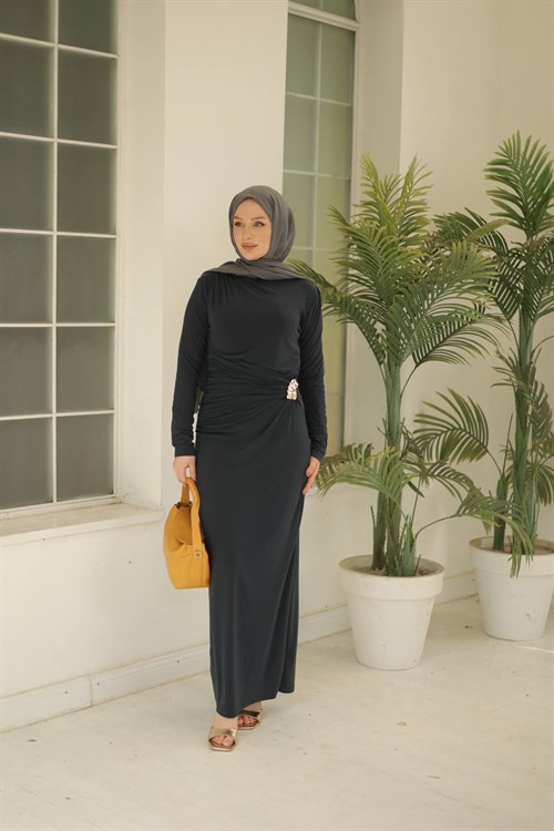 Wholesale Womens Black Maxi Hijab Dress