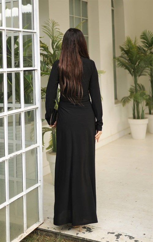 Wholesale Womens Black Maxi Hijab Dress