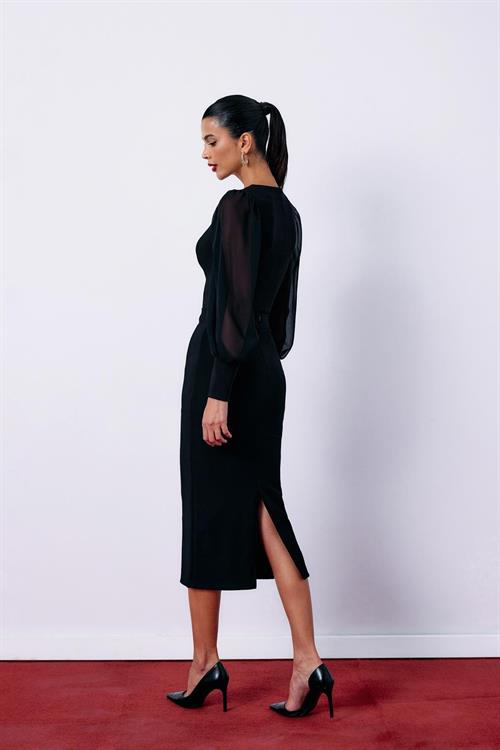 Wholesale Womens Black Midi-Length Pencil Skirt