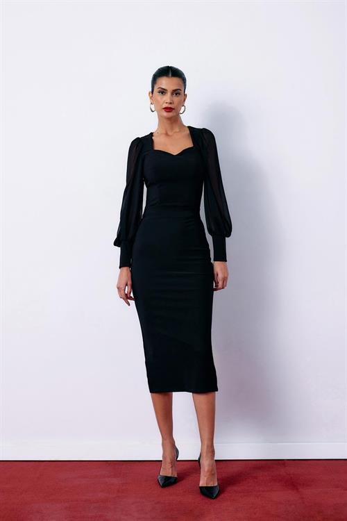 Wholesale Womens Black Midi-Length Pencil Skirt