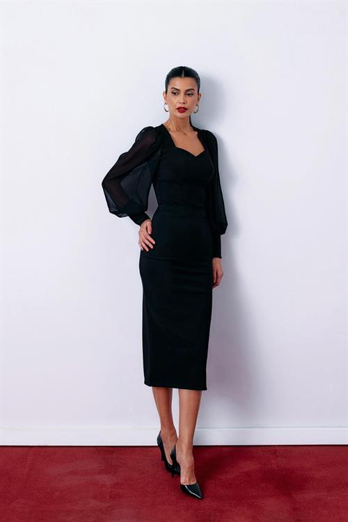 Wholesale Womens Black Midi-Length Pencil Skirt