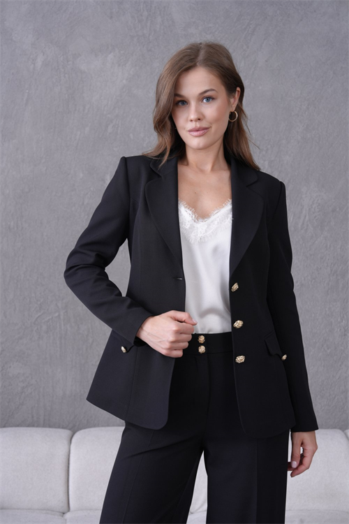 Wholesale Womens Black Plus Size Two-Piece Suit 