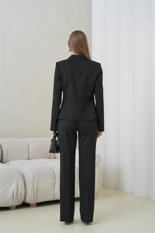 Wholesale Womens Black Plus Size Two-Piece Suit 