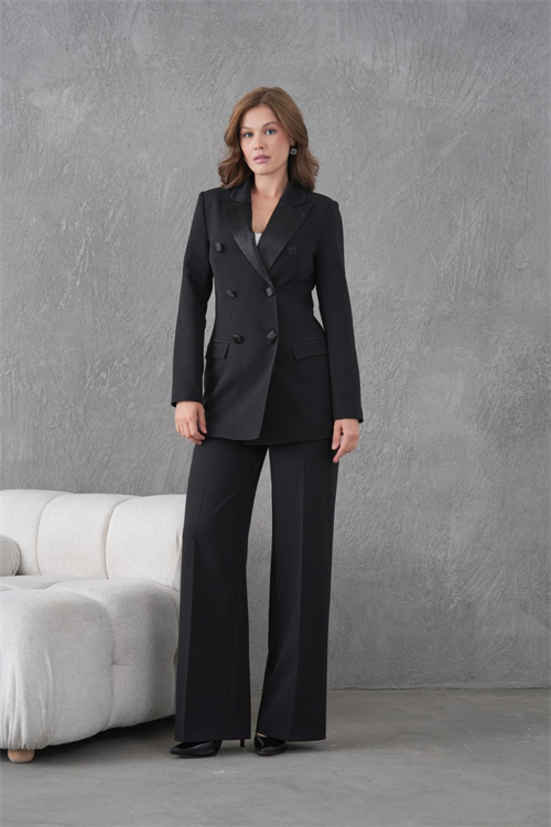 Wholesale Womens Black Plus Size Two-Piece Suit 