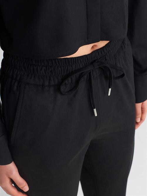 Wholesale Womens Black Suede Jogger Pants