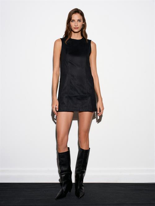 Wholesale Womens Black Suede Mini Dress