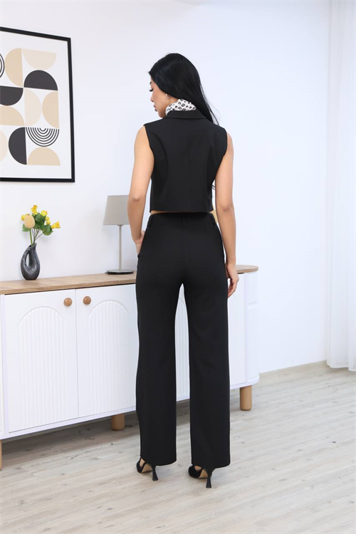 Wholesale Womens Black Two-Piece Suit 