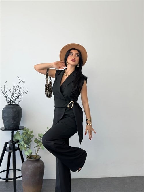 Wholesale Womens Black Two-Piece Suit 