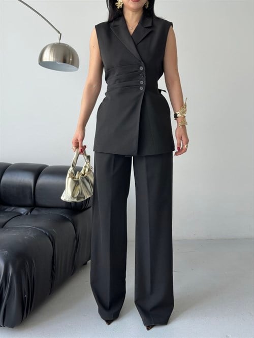 Wholesale Womens Black Two-Piece Suit 