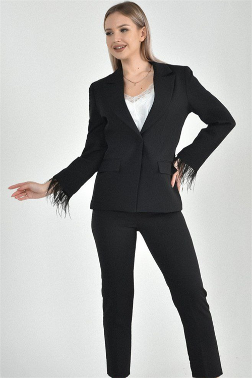 Wholesale Womens Black Two-Piece Suit 