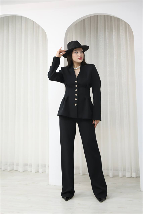 Wholesale Womens Black Two-Piece Suit 