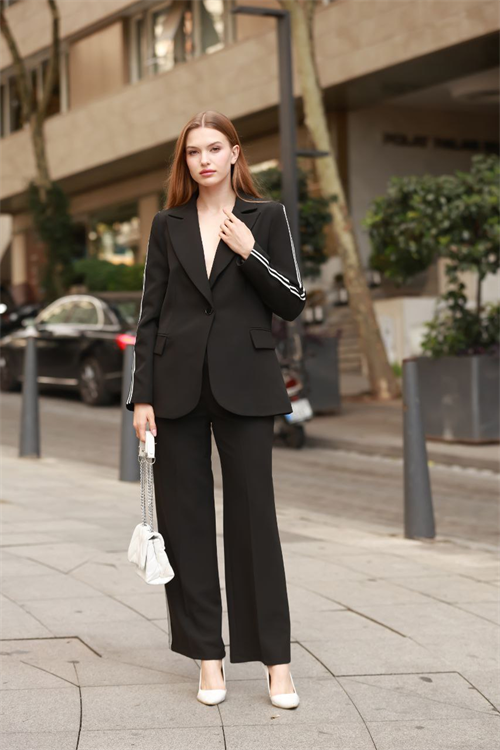 Wholesale Womens Black Two-Piece Suit 