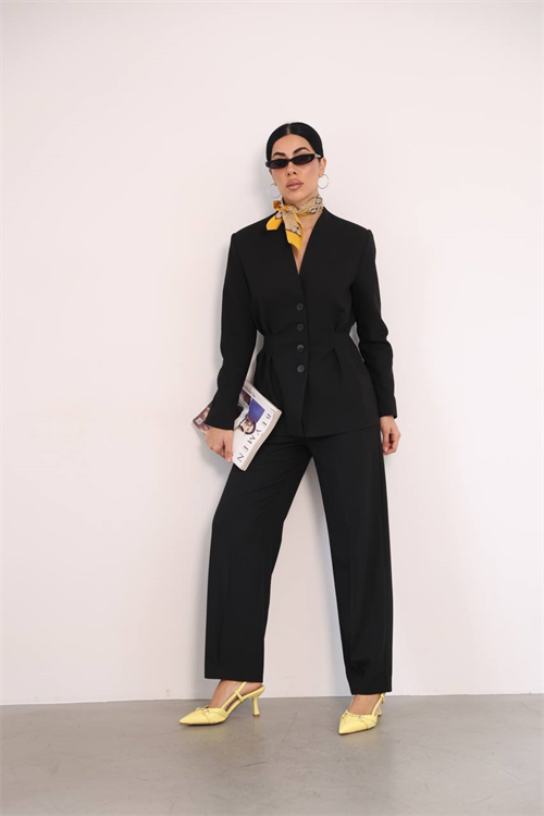 Wholesale Womens Black Two-Piece Suit 