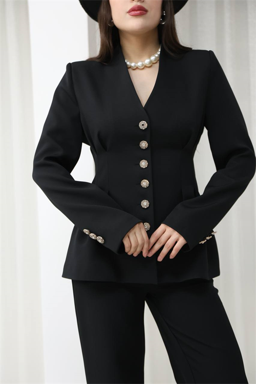 Wholesale Womens Black Two-Piece Suit 