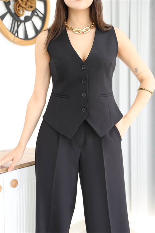 Wholesale Womens Black Two-Piece Suit 