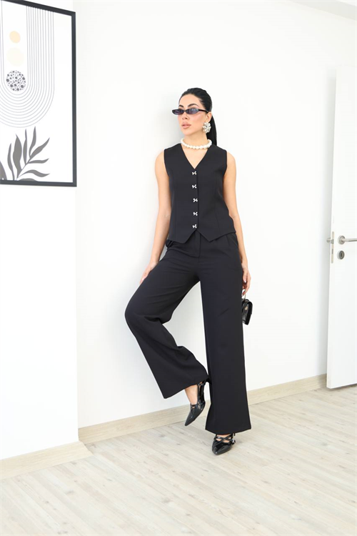 Wholesale Womens Black Two-Piece Suit 