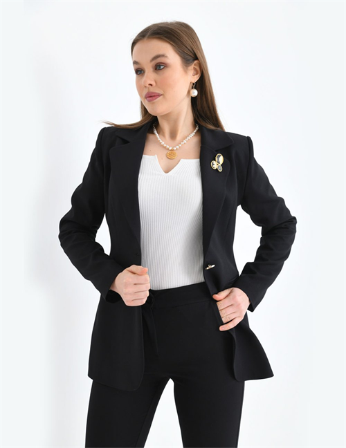 Wholesale Womens Black Two-Piece Suit 