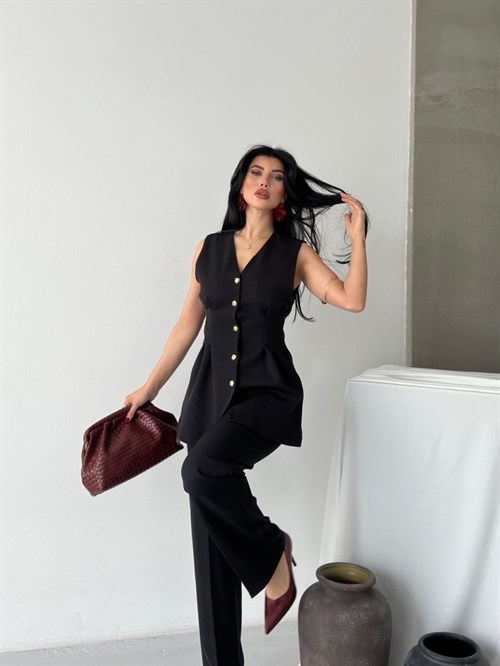 Wholesale Womens Black Two-Piece Suit 