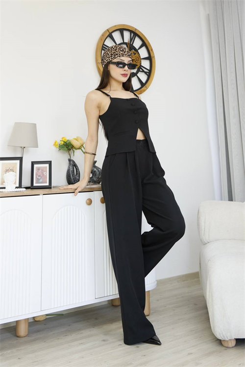 Wholesale Womens Black Two-Piece Suit 