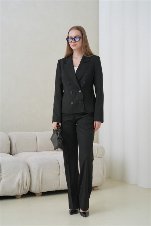 Wholesale Womens Black Two-Piece Suit 
