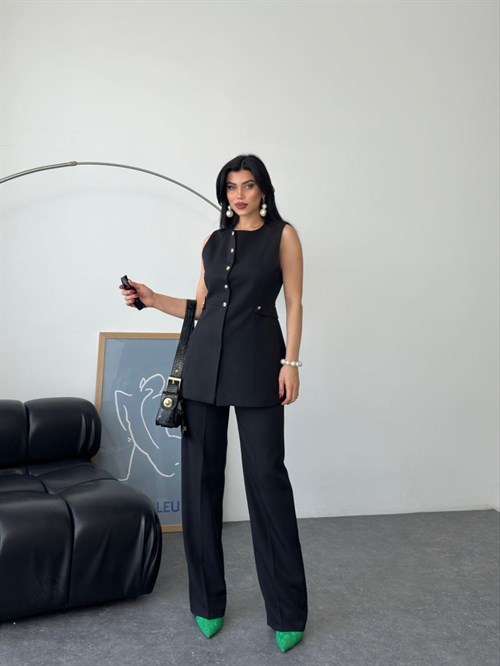 Wholesale Womens Black Two-Piece Suit 