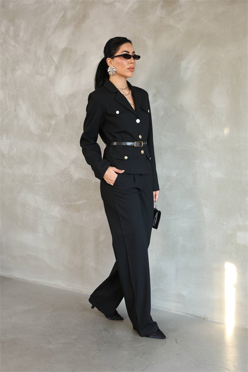 Wholesale Womens Black Two-Piece Suit 