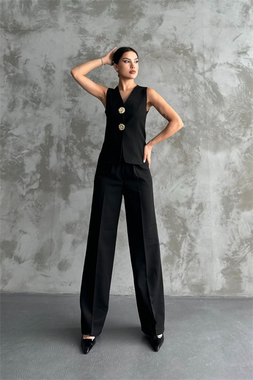 Wholesale Womens Black Two-Piece Suit 