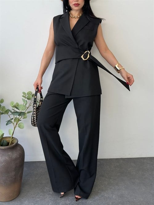Wholesale Womens Black Two-Piece Suit 