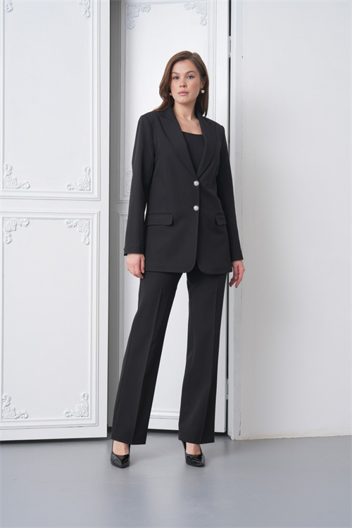 Wholesale Womens Black Two-Piece Suit 