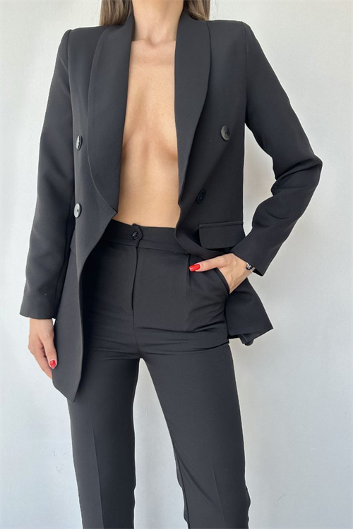 Wholesale Womens Black Two-Piece Suit 