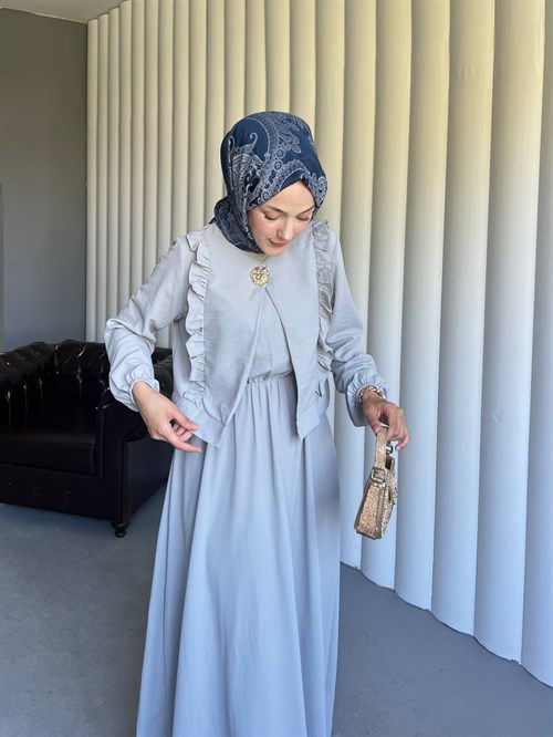 Wholesale Womens Blue Maxi Hijab Dress