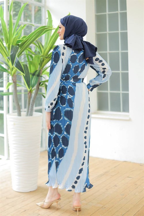Wholesale Womens Blue Maxi Hijab Dress