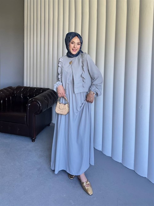 Wholesale Womens Blue Maxi Hijab Dress