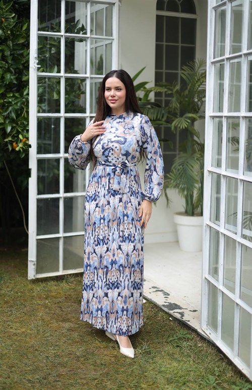 Wholesale Womens Blue Maxi Hijab Dress